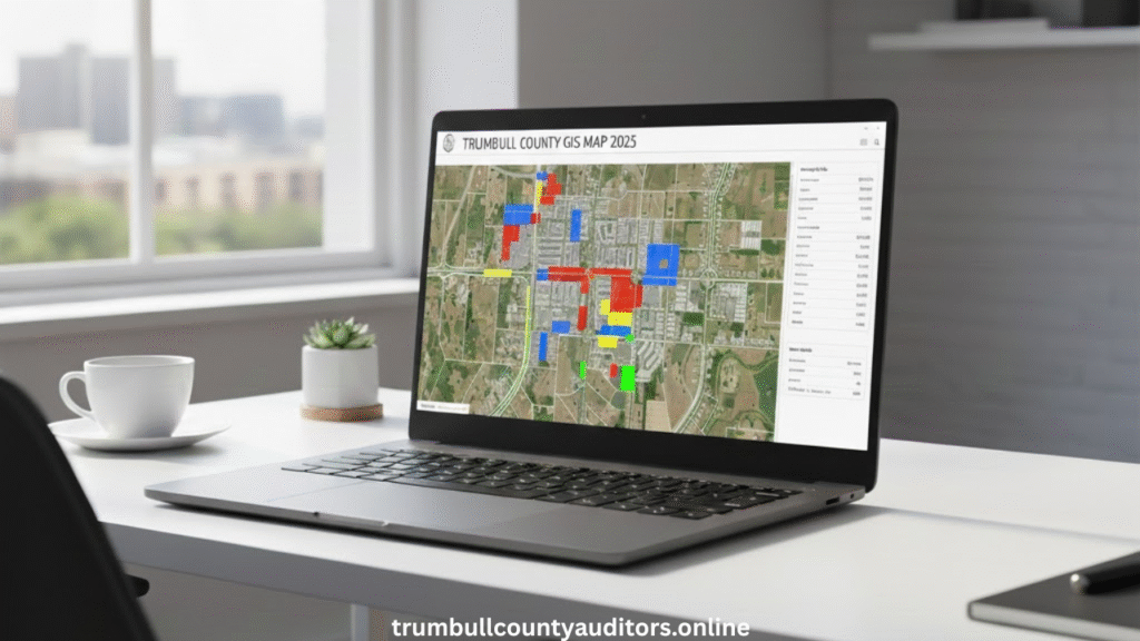Trumbull County GIS Map 2025 On Desktop Showing Property And Tax Details