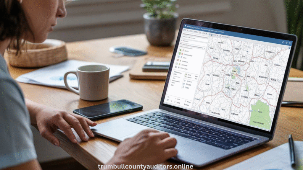 Property Search, Screen Showing GIS Property Map With Parcel Boundaries