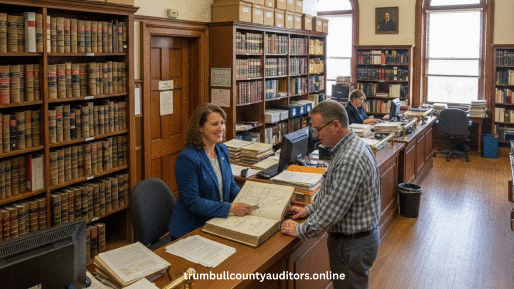 Public Record Files And Property Title Documents Inside The Trumbull County Government Office