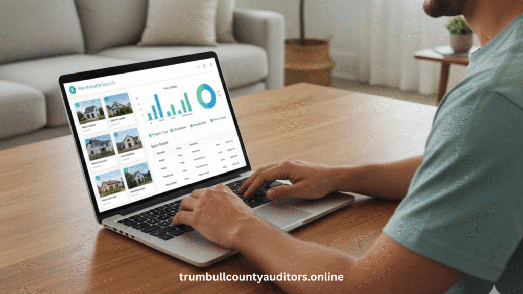 A Laptop At Home Viewing Multiple Property Records