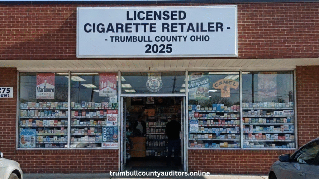 Trumbull County Ohio Showing Cigarettes For Sale With A License Sign 2025